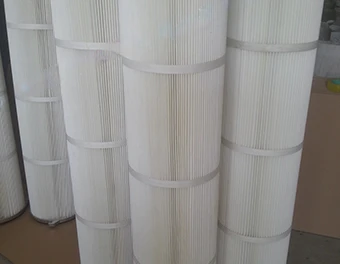 High efficiency coated polyester filter cartridge